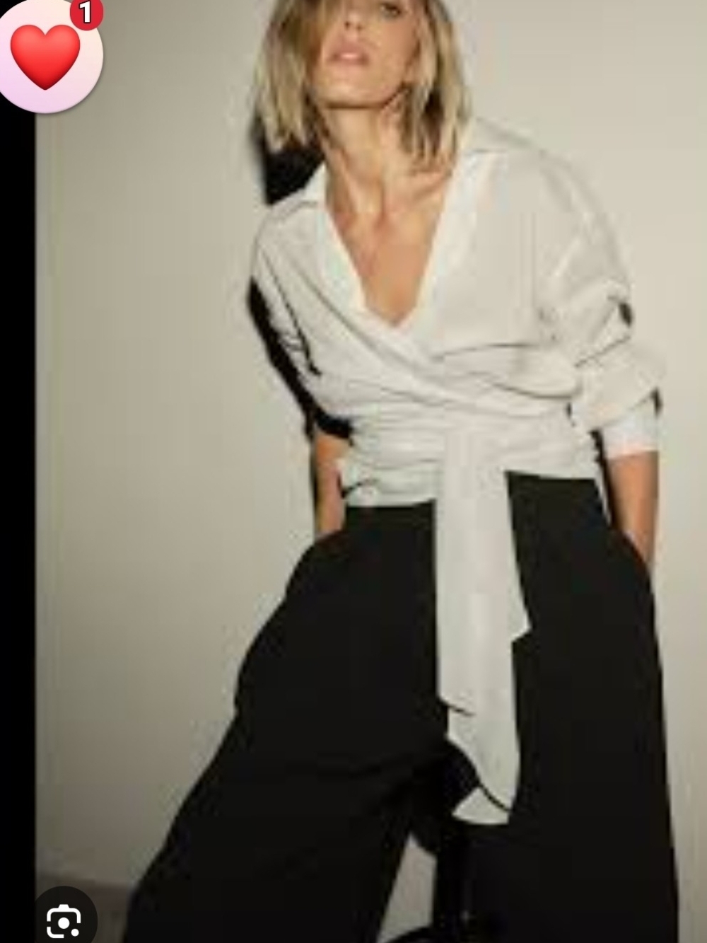 Zara White Wrap Shirt